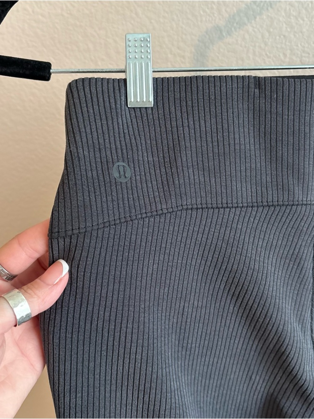 Lululemon Black Charcoal Ribbed Softstreme Flared Pant - Picture 6 of 10